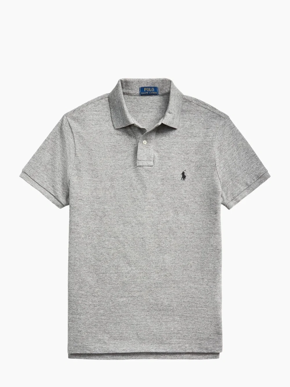 Polo Ralph Lauren’s Signature Slim-Fit Mesh Polo with Navy Stripes